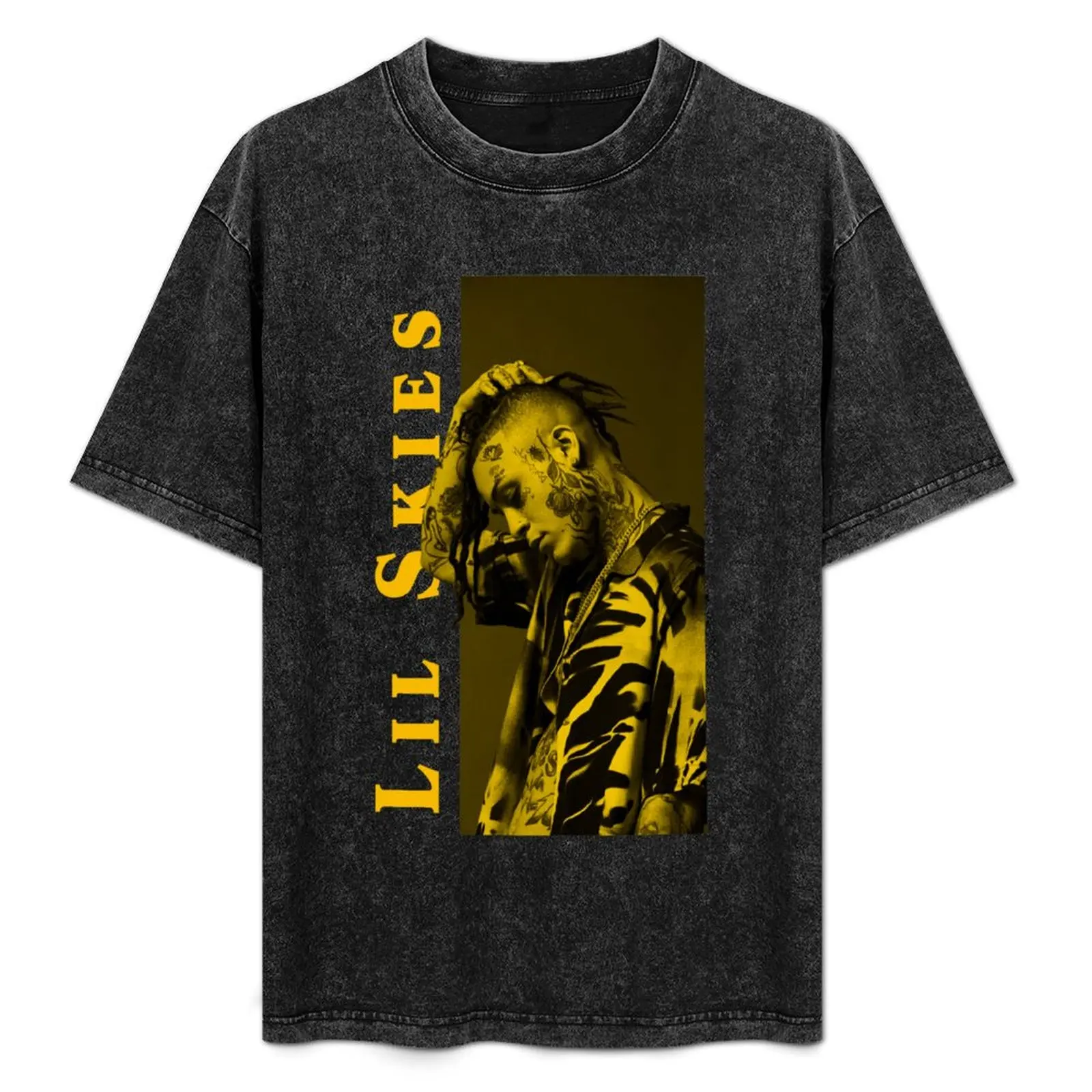 

LIL SKIES // Желтая футболка, дышащий легкий летний топ