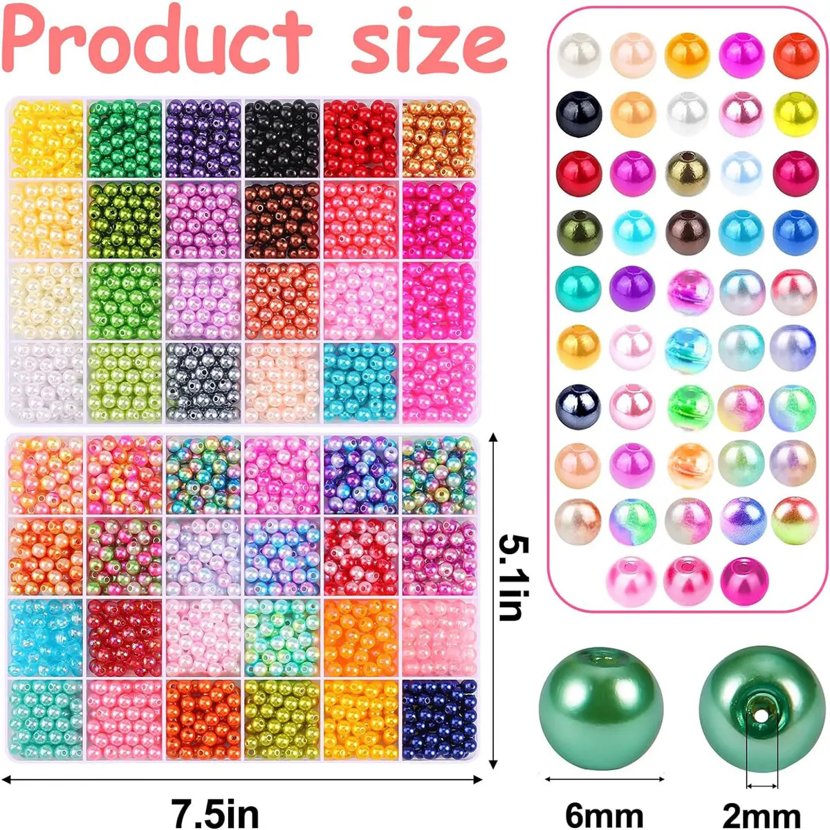 2400PCS Pearl Bracelet Making Kit for Beginners