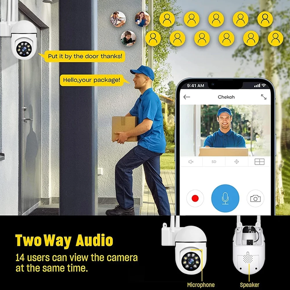 Bulb Surveillance Camera Night Vision Full Color Automatic Human Tracking Home Panoramic Wifi E27 Video Security Monitor Camera