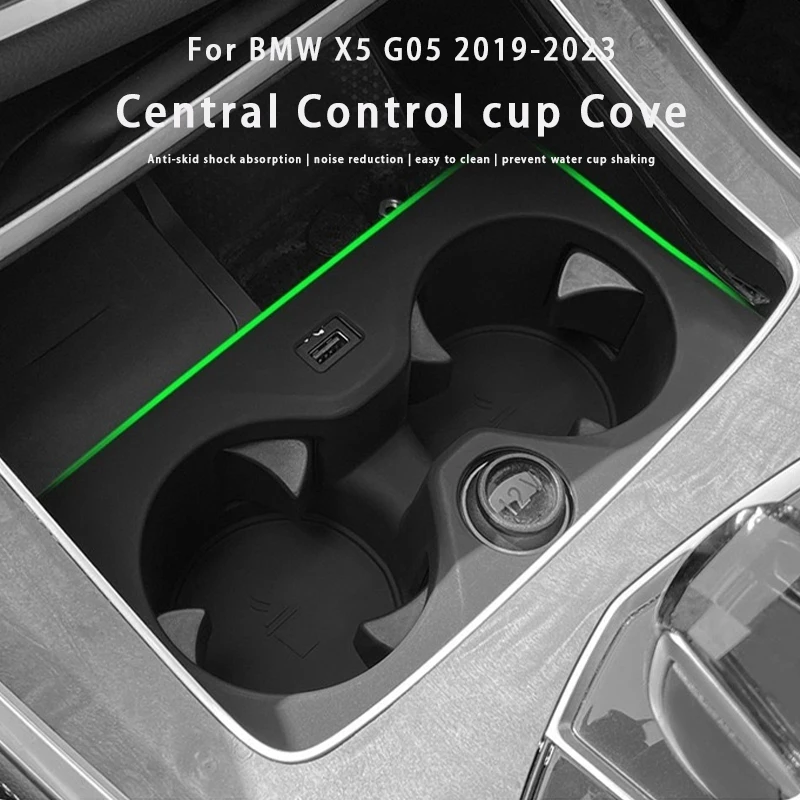

For BMW X5 X6 X7 G05 G06 G07 2019-2023 Center Console Water Cup Holder Silicone Car Seat Water Drinks Holder Storage Box