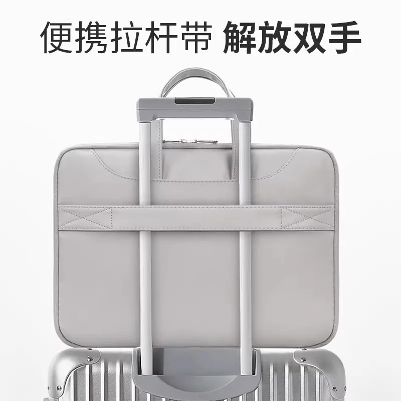 Bolsa para laptop bolsa de couro pu pasta, pacote de arquivo simples adequado para 14 16 polegadas masculino feminino computador tablet bolsa de proteção