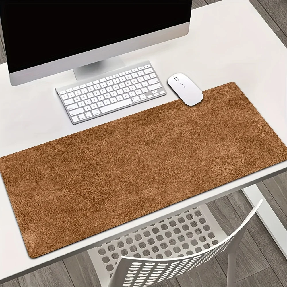 Vintage Brown Suede Large Mouse Pad, Non-slip Extended Gaming Desk Mat, Waterproof Keyboard Pad