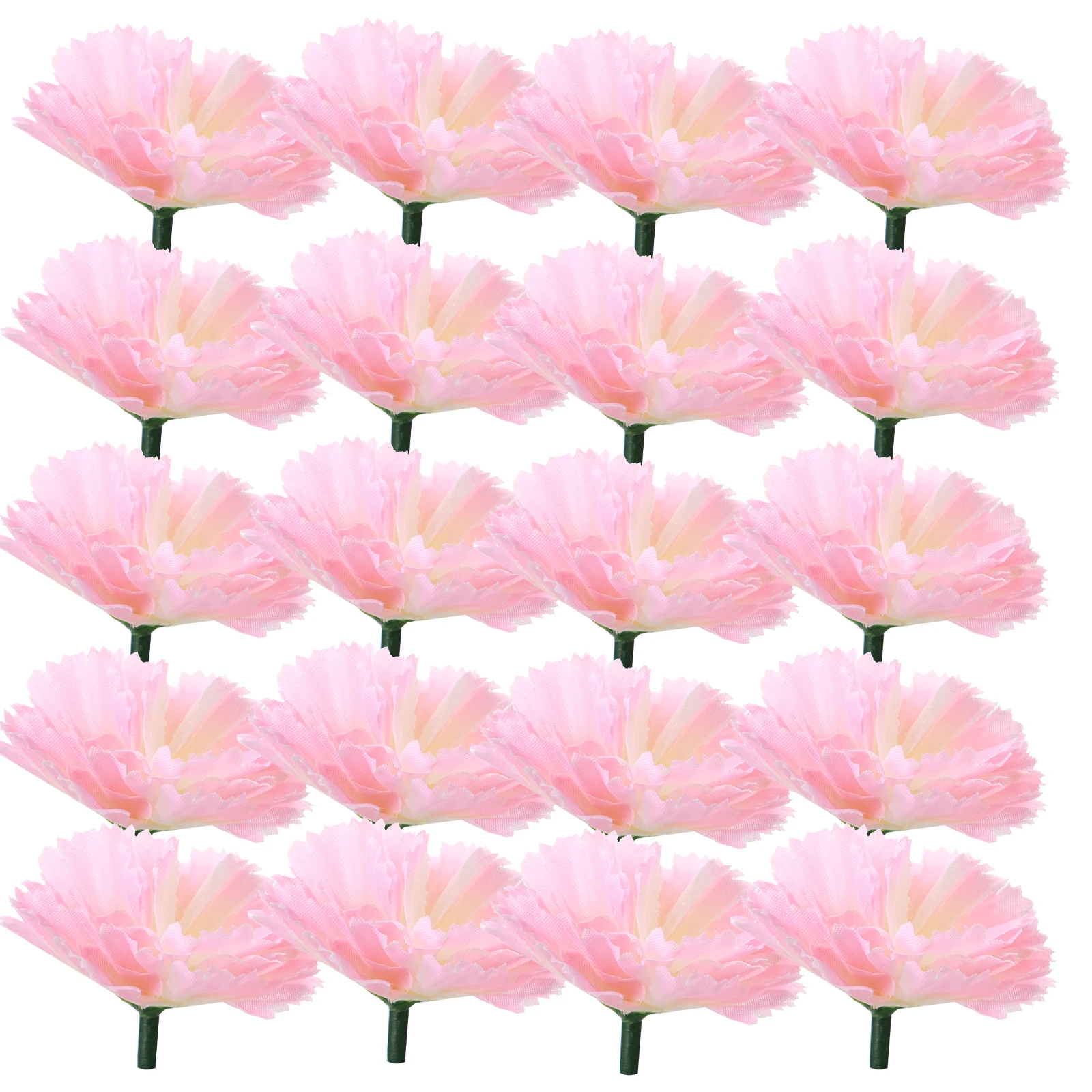 

20pcs Simulation Carnation Flower Head Artificial Silk Decorative Flowers for DIY Wedding Home Party Scene Layout Garland