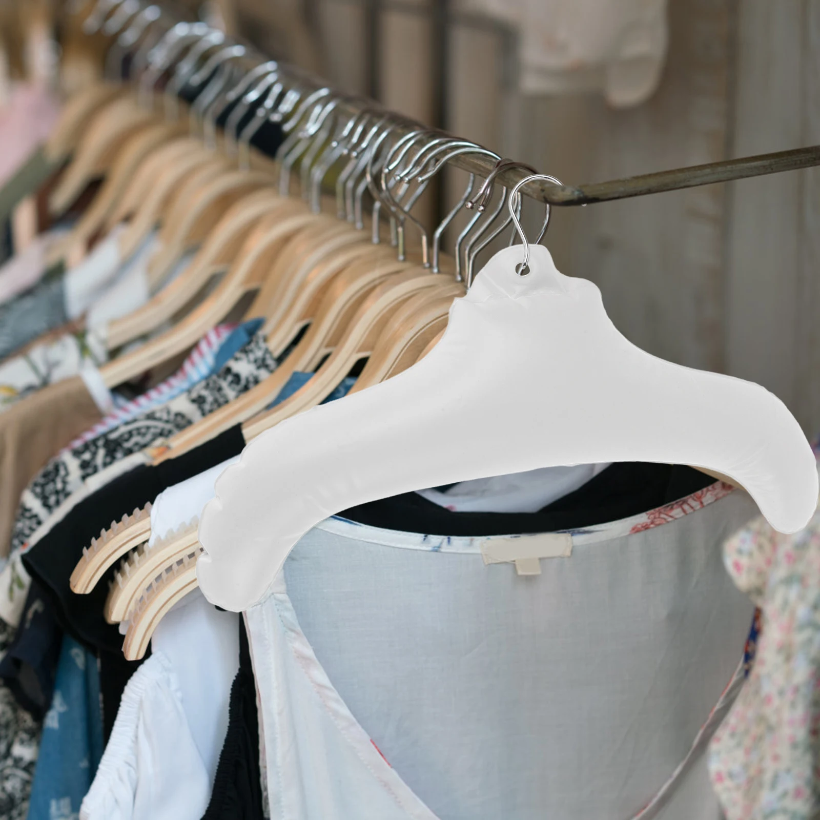 3 قطعة الشماعات القابلة للنفخ للملابس توفير المساحة خزانة منظم السفر خفيفة الوزن شماعات بلاستيكية تجفيف الرف تخزين الحل