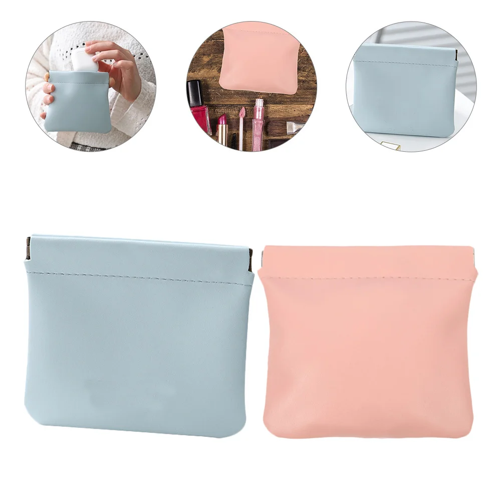 

2Pcs Small Bag Mini Makeup Bag for Purse PU Lipstick Case Portable Coin Pouch for Travel School Women Girls