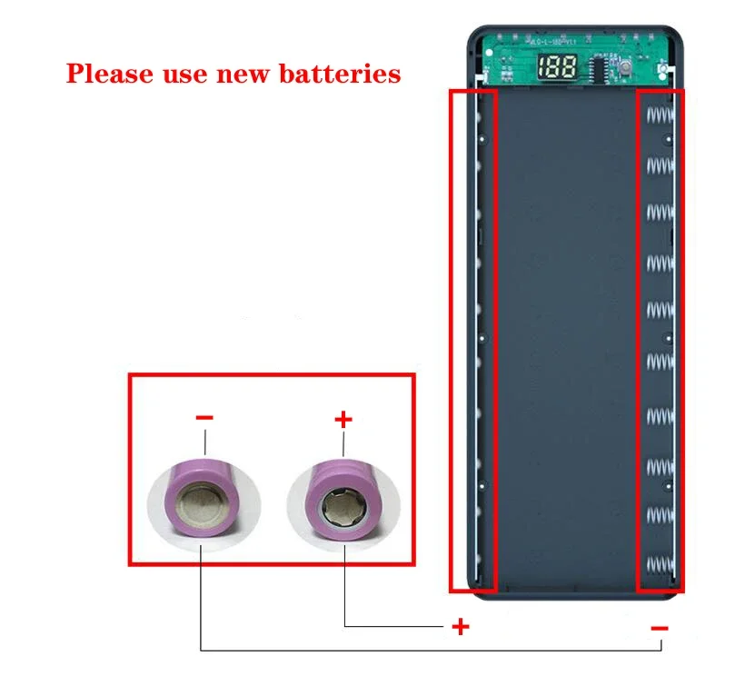 Removable 10*18650 Power Bank Case Battery Box Kit with Digital Display Charger DIY Shell Powerbank Case Charging Box No Battery