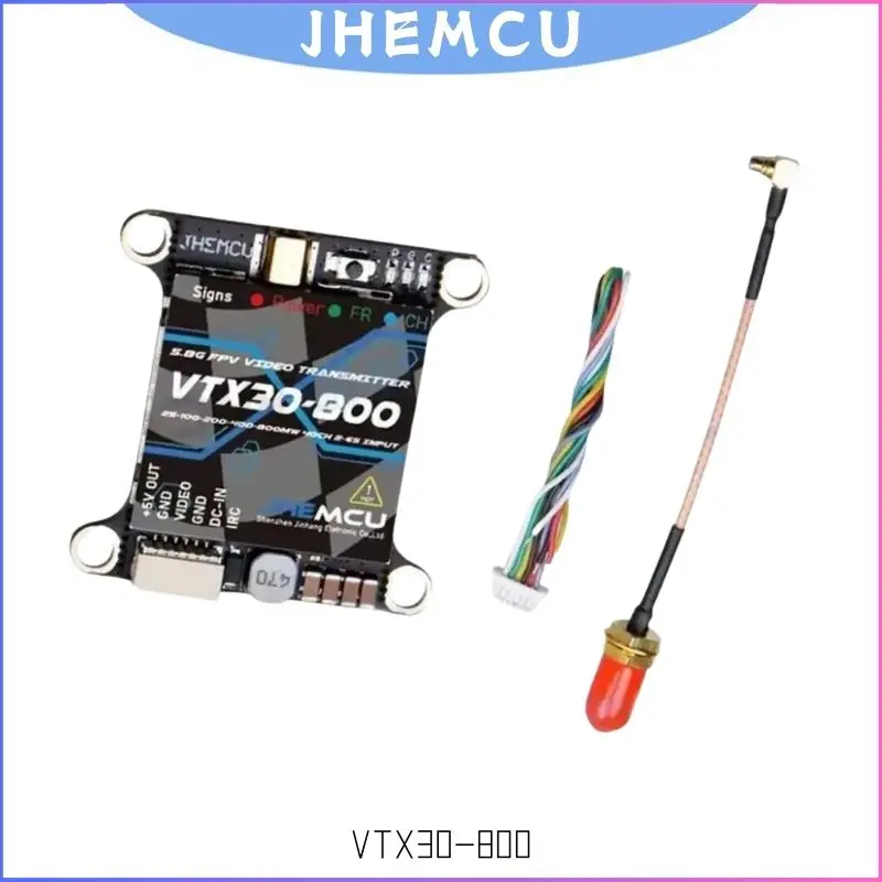 

JHEMCU VTX30-800 5,8G 40CH PitMode 25 МВт 100 МВт 200 МВт 400 МВт 800 МВт Регулируемый VTX 2-6S 30X30 мм для RC FPV Racing Freestyle Drone