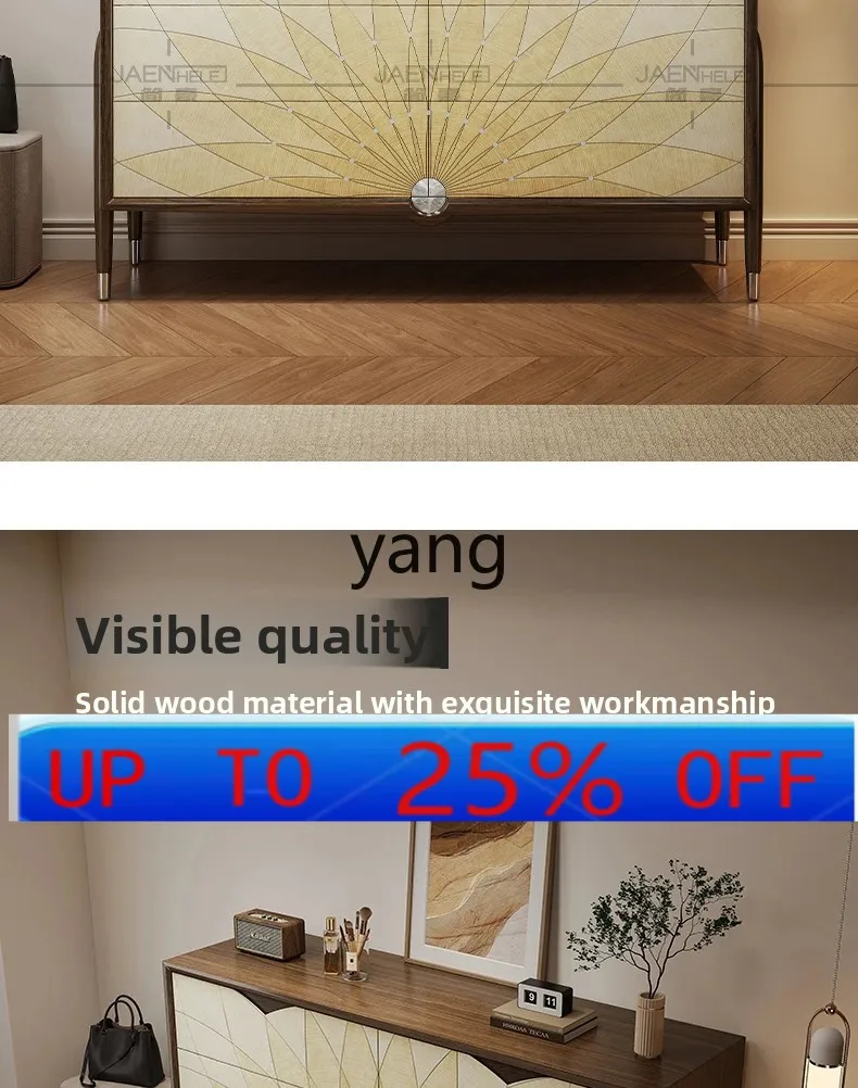

LMM Solid Wood Chest of Six Drawers Modern Entrance Cabinet Black Walnut Bedroom Locker Drawer Side Cabinet