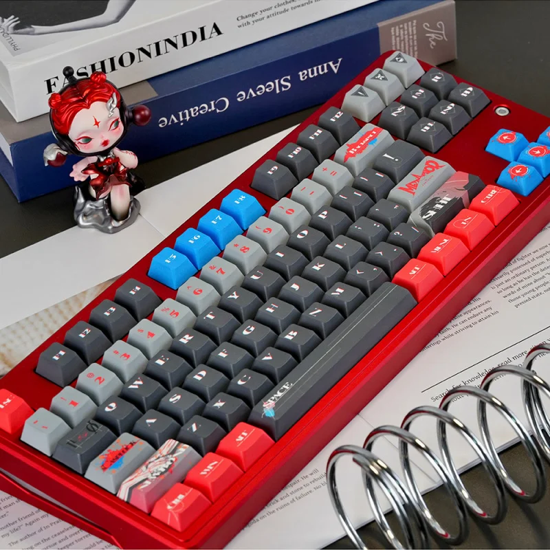 Game Custom Keycaps Set,Retro 130 Keys Cherry Profile PBT Dye Sublimation Key Caps For MX Switches Mechanical Keyboards 60% 75%