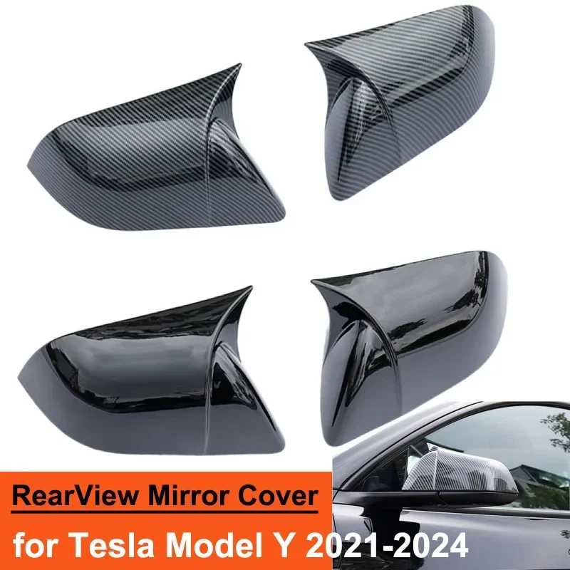 for Tesla Model 3 Highland Model Y 2024 Rear View Door Wing Side Mirror Cover Caps Shell Case rearview Cap Exterior Accessories