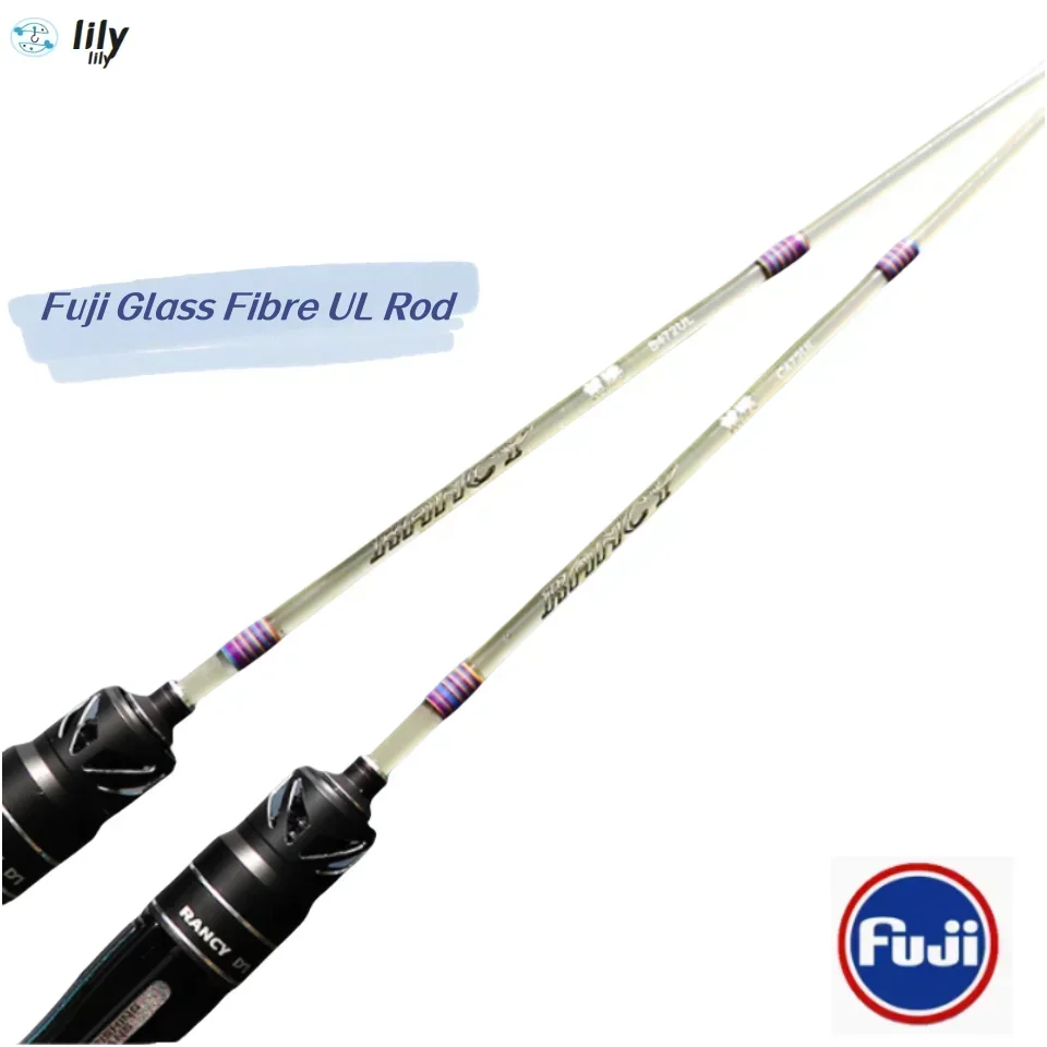 Trout Fishing Rod Ultralight Glass Fibre 2Sections Solid Fuji Guide Spinning Casting Lure Fishing Rod 1.4m UL Lure 1-5g F Action