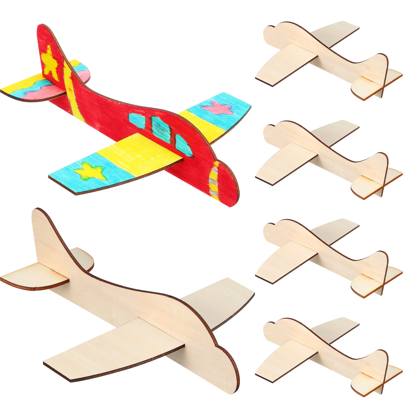 20 Pcs Wooden Blank Aircraft Child Airpl Airplane Party Favors Build Unfinished Airplanes