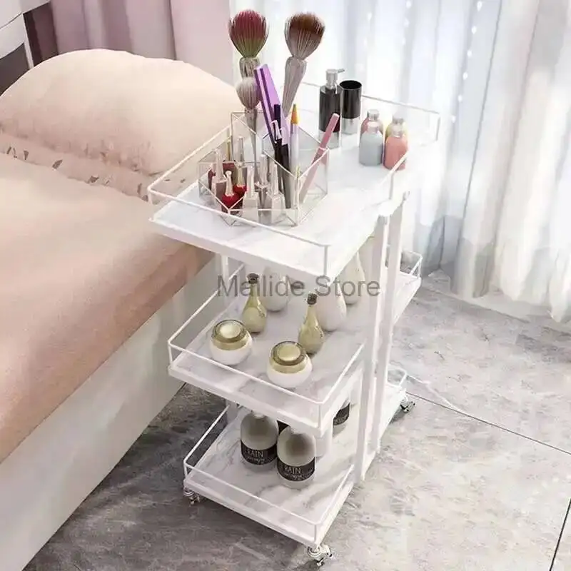 Iron Light Luxury Salon Minimalist Modern Trolleys Furniture Beauty Salon Mobile Rack Multi-layer Tool Cart Home Storage Trolley
