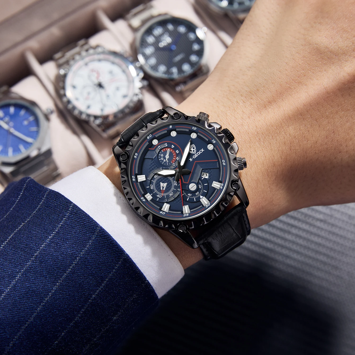 Swiss registered brand new fashion style men's watches multi-functional waterproof luminous student sports quartz watches