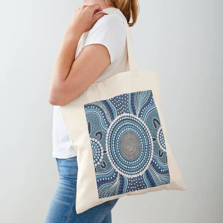 

Ocean Hunt - Aboriginal Artwork Tote Bag tote bags aesthetic Cloth bags custom tote bag Candy bags
