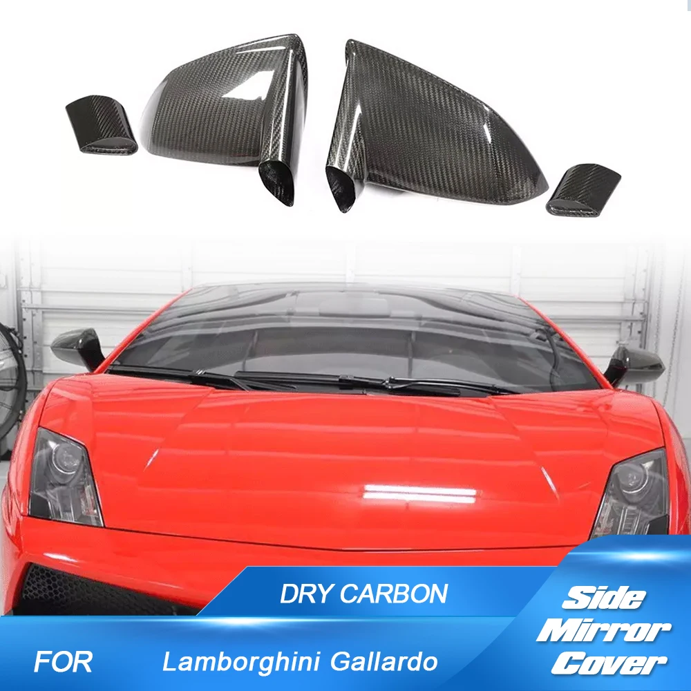 Dry Carbon Car Mirror Cover Caps For Lamborghini Gallardo LP550 LP560 LP570 2008-2014 Replacement Rear View Side Mirror Cover