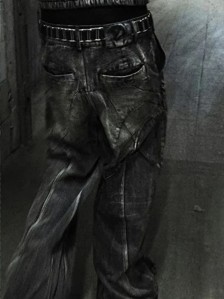 Deeptown Y2k Gothic Baggyกางเกงยีนส์VINTAGE OVERSIZE Goth Harajuku Streetwear DENIMกางเกงสไตล์ญี่ปุ่นเกาหลีแฟชั่นกางเกง