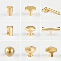 Pomos redondos de latón para cajones, manija de puerta de armario, perilla de Hardware de muebles de cocina antiguos
