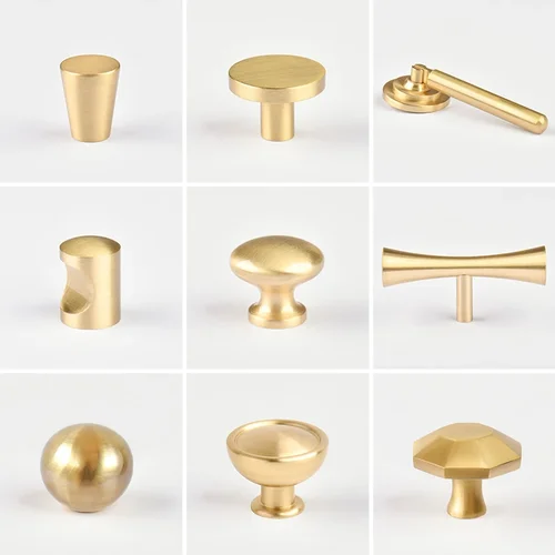 Pomos redondos de latón para cajones, manija de puerta de armario, perilla de Hardware de muebles de cocina antiguos