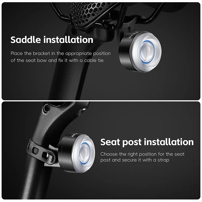 

WEST BIKING Intelligent Brake Sensor Bike Taillight Type C Rechargeable IPX4 Waterproof Multicolor Cycling Rear Light for Road