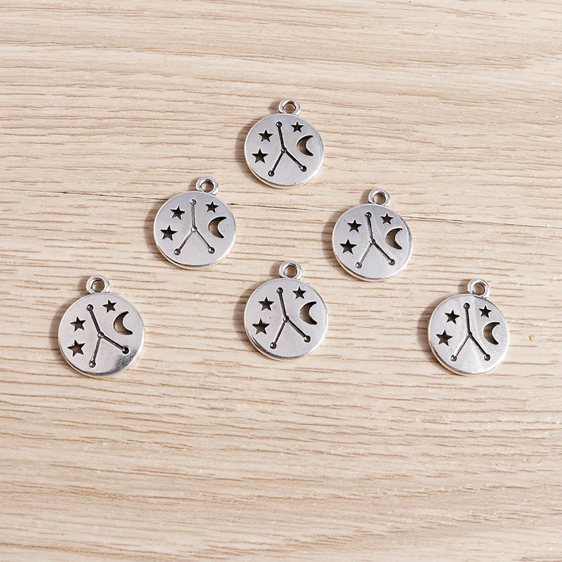 Tusember 20 Stück 17*14mm Legierungs-Sternzeichen-Anhänger Metall-Konstellationsanhänger für DIY Handgemachte Schmuckherstellung Zubehör – Detail 2