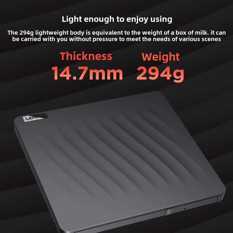 Lenovo Burning Optical Drive DB75 Max Type-C USB CD DVD RW Portable for Notebook Windows Linux Mac OS Automatic Recognition