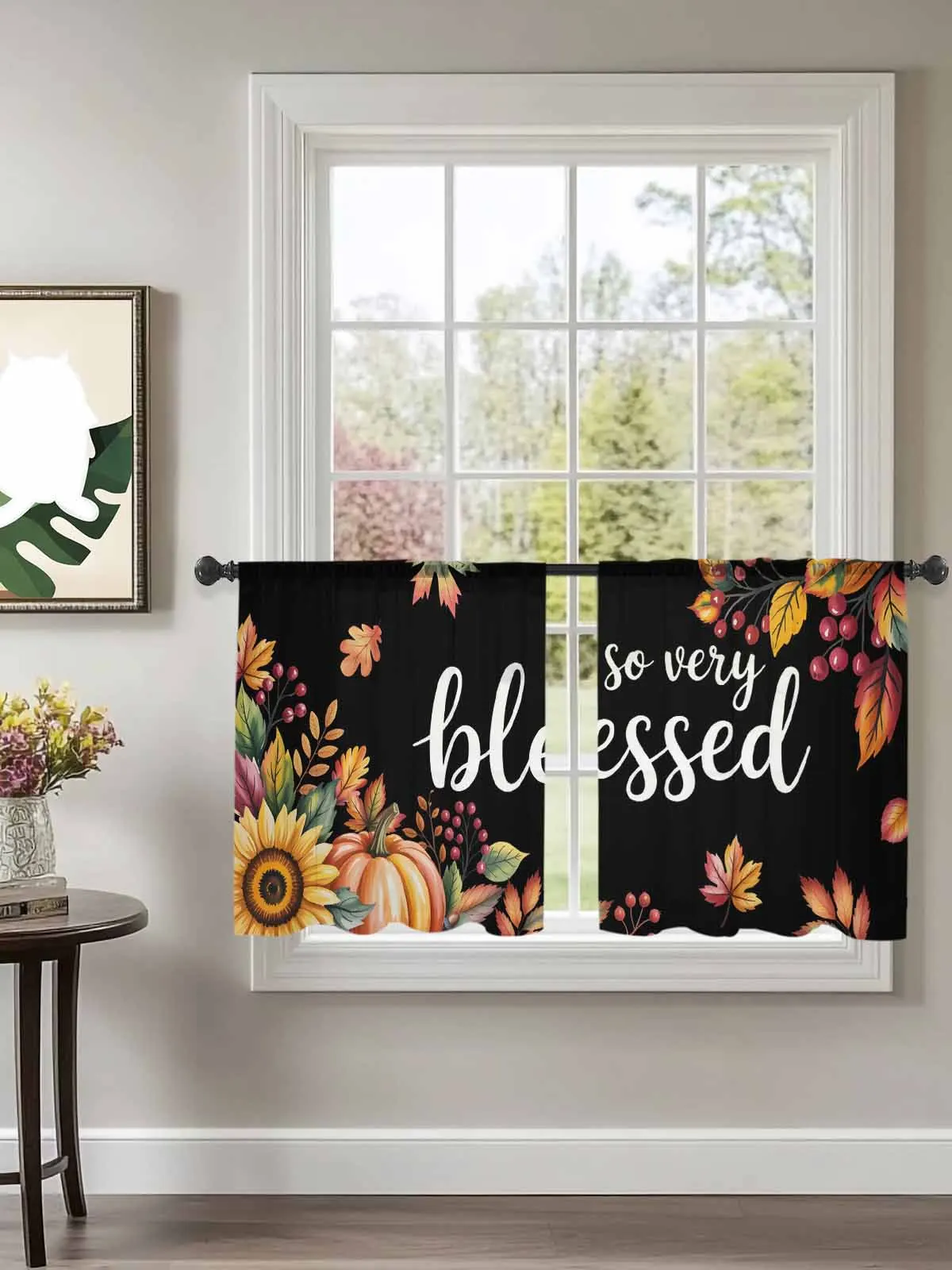 

Pumpkin Thanksgiving Harvest Tulle Curtains For Bedroom Children Living Room Decor Sheer Curtains