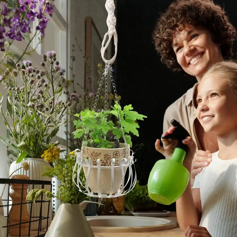 Plant Hanger Indoor Macrame Indoor Planter Accessories Boho Plant Pot Hanger For Apartment Home Renters Office Patio Balcony