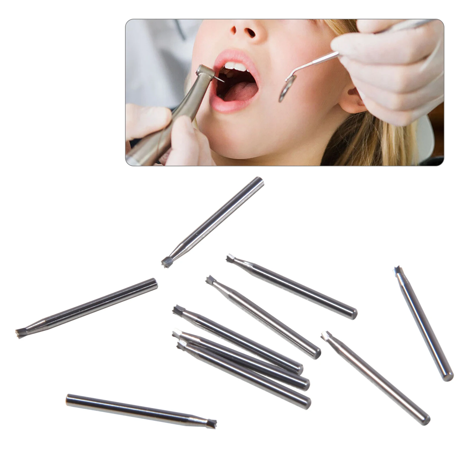 Dental Tungsten Steel Carbide Inverted Cone FG Bur 19MM FG 35/38/41 For Surgical High Speed Handpiece