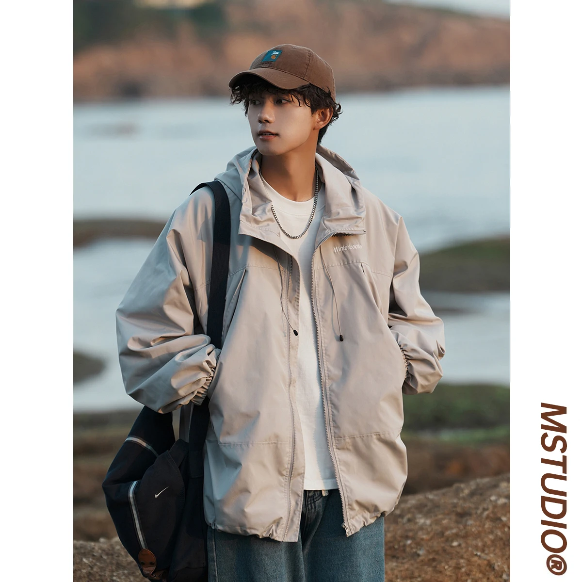 

Мужская свободная куртка-бомбер для активного отдыха, весна-осень, модный бренд, верхняя одежда, ветрозащитная, с множеством карманов, не требует глажки