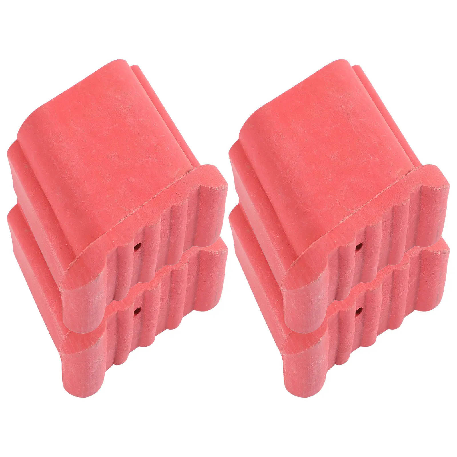 4 قطعة أقدام سلم غير قابلة للانزلاق يغطي المهنية المطاط سلم منصات واقية حصيرة قبضة مستقرة لخطوة تمديد رفع #3