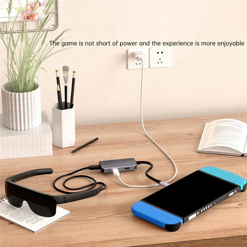 R6W--محول USB-C إلى C لـ XREAL Nreal، Switch، Stendeck، Thunderbird Air Plus، Huawei Vision AR Glass Type C لتحويل الطاقة، الولايات المتحدة
