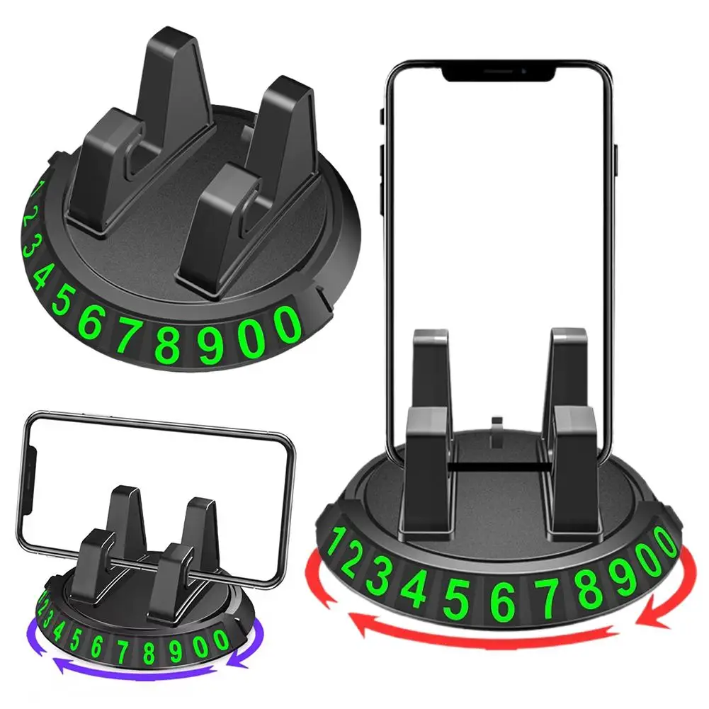 

Car Phone Holder Rotatable Adhesive Non-slip Slot Support Bracket Card Car Parking Navigation GPS Temporary Universal E4K0