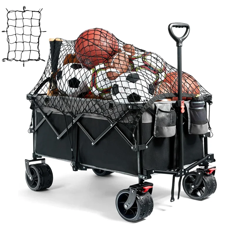 

Camping Beach Garden Foldable Wagon Trolly Outdoor Collapsible Portable Large Capacity for Sports Shopping Camping