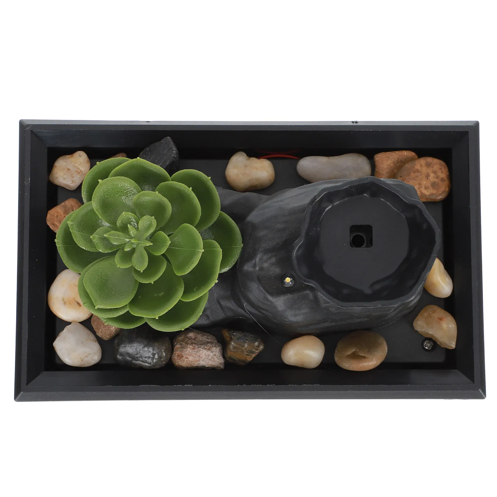 1Pcs Mini Tabletop Fountain Adornment for Desk Living Room Study Bar Battery Operated Artificial Water Feature Housewarming Gift