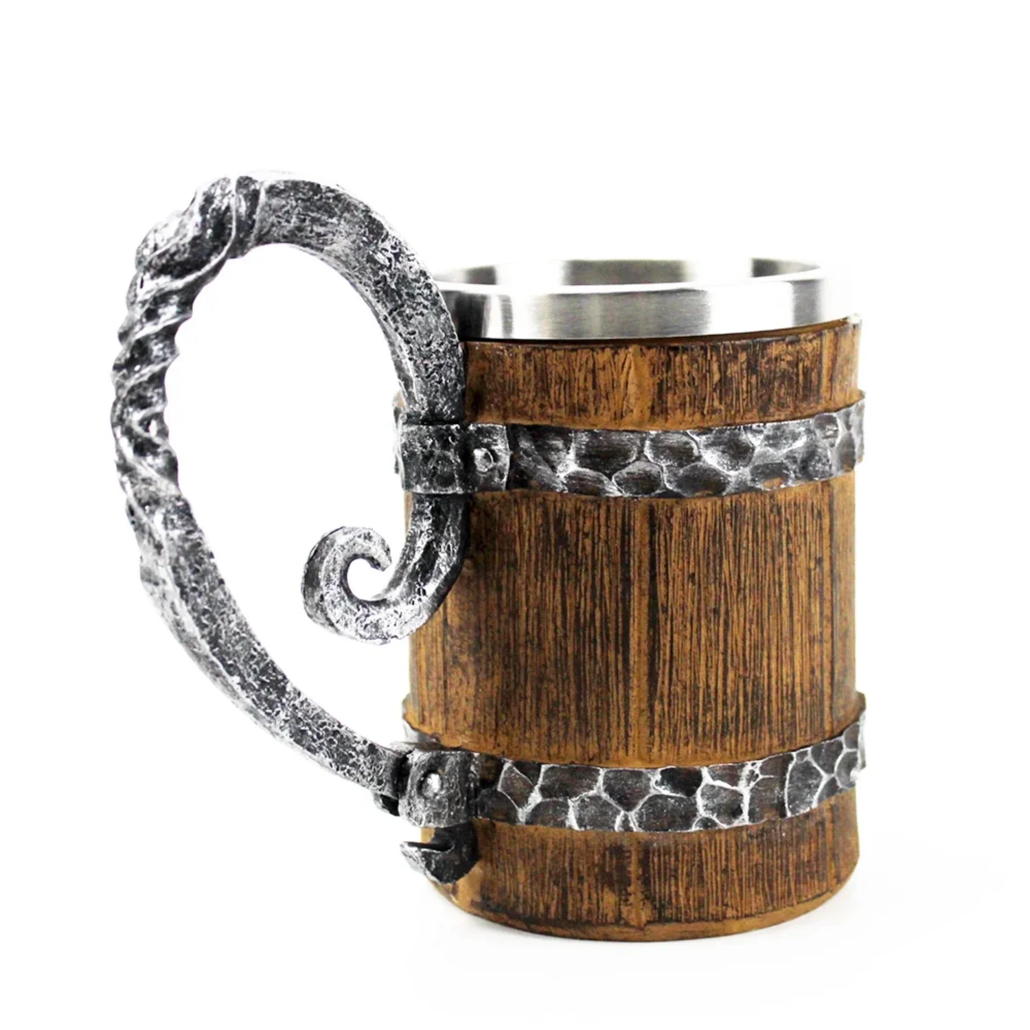 Tazas de jarra de madera y acero inoxidable de alta calidad para amantes de la cerveza sofisticada, disfruta de una experiencia de bebida elegante