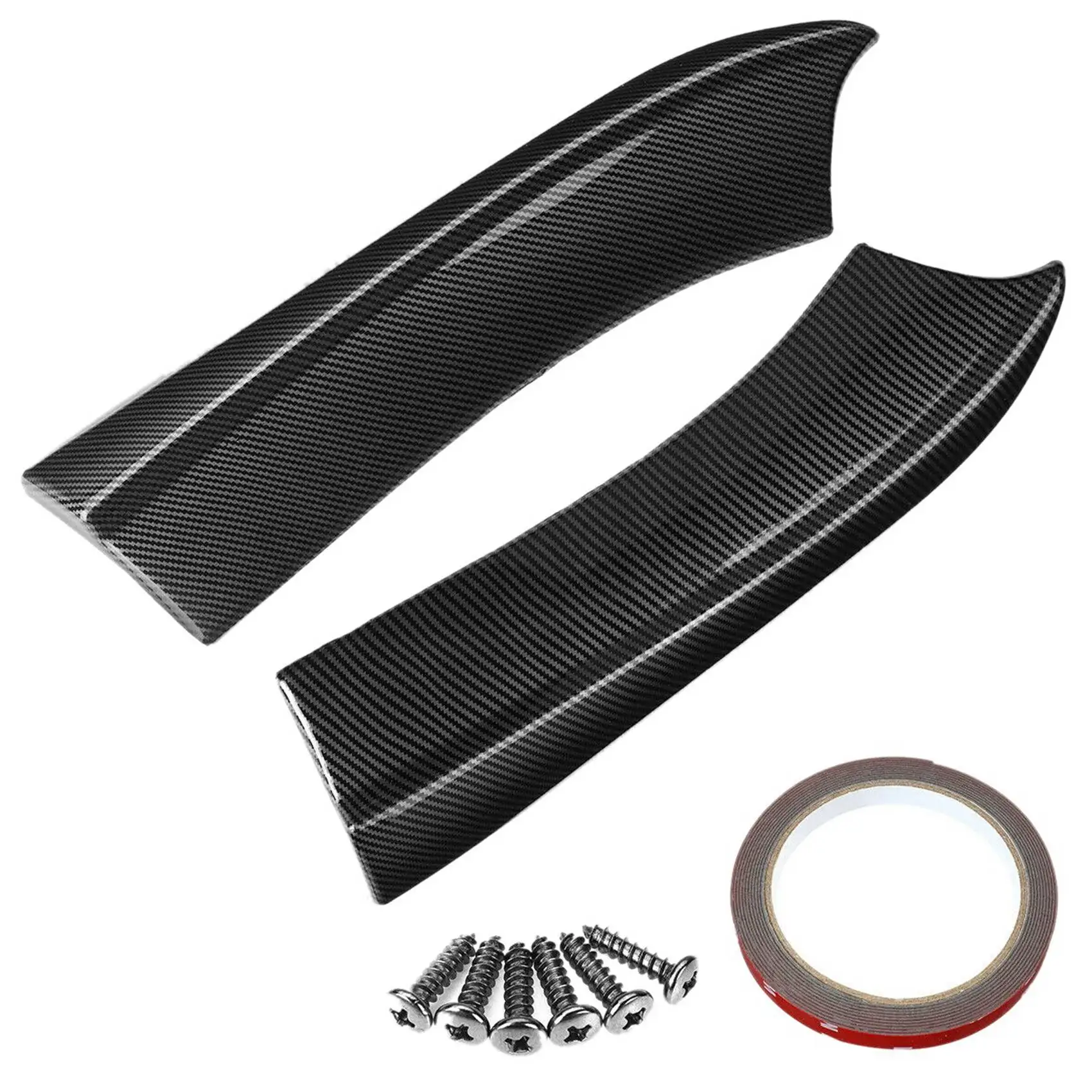 Carbon Fiber Look Car Rear Bumper Lip Splitters Canards Side Aprons Cover for Dodge Charger SRT RT SXT 2015-2021