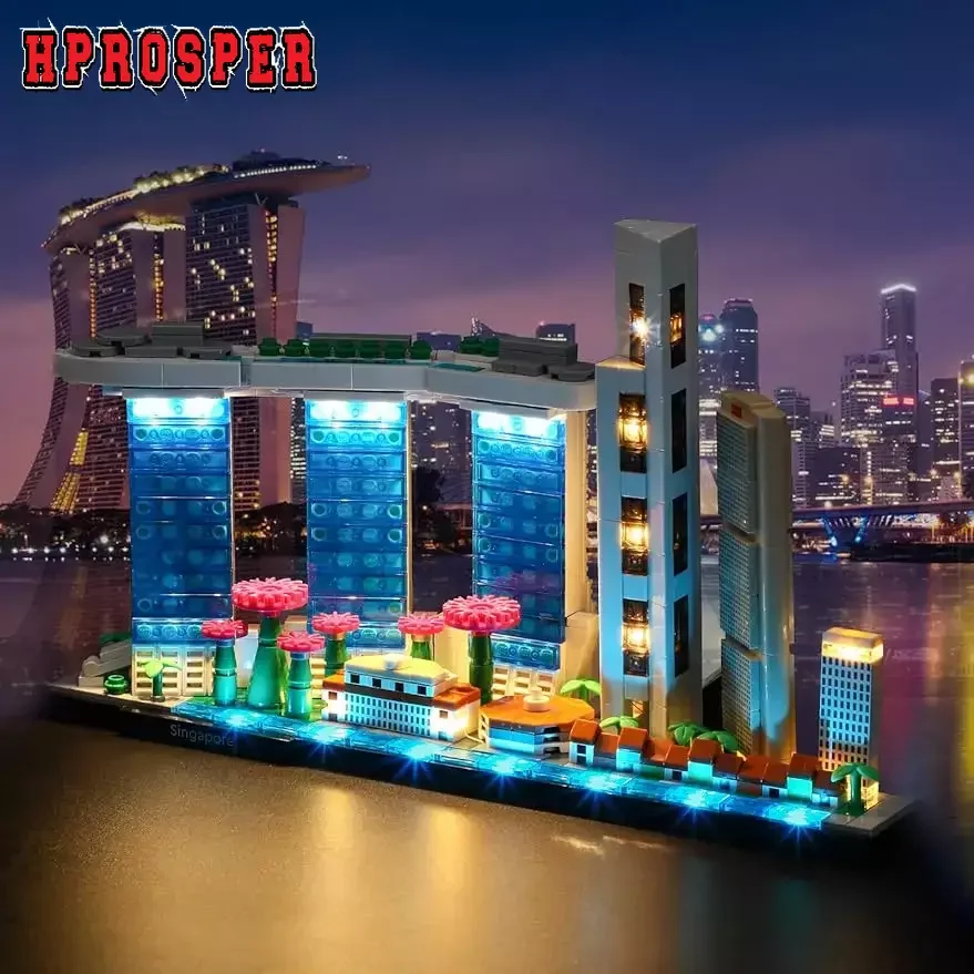 

Hprosper LED Light For 21057 Singapore City Series Decorative Lamp With Battery Box (Not Include Lego Building Blocks)