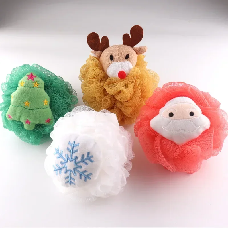 

Children Bath Sponge Brush Bath Product Care Christmas Ball-shape Shower Sponge Cleaning Body Wash Towel for Kids Newborn Adults