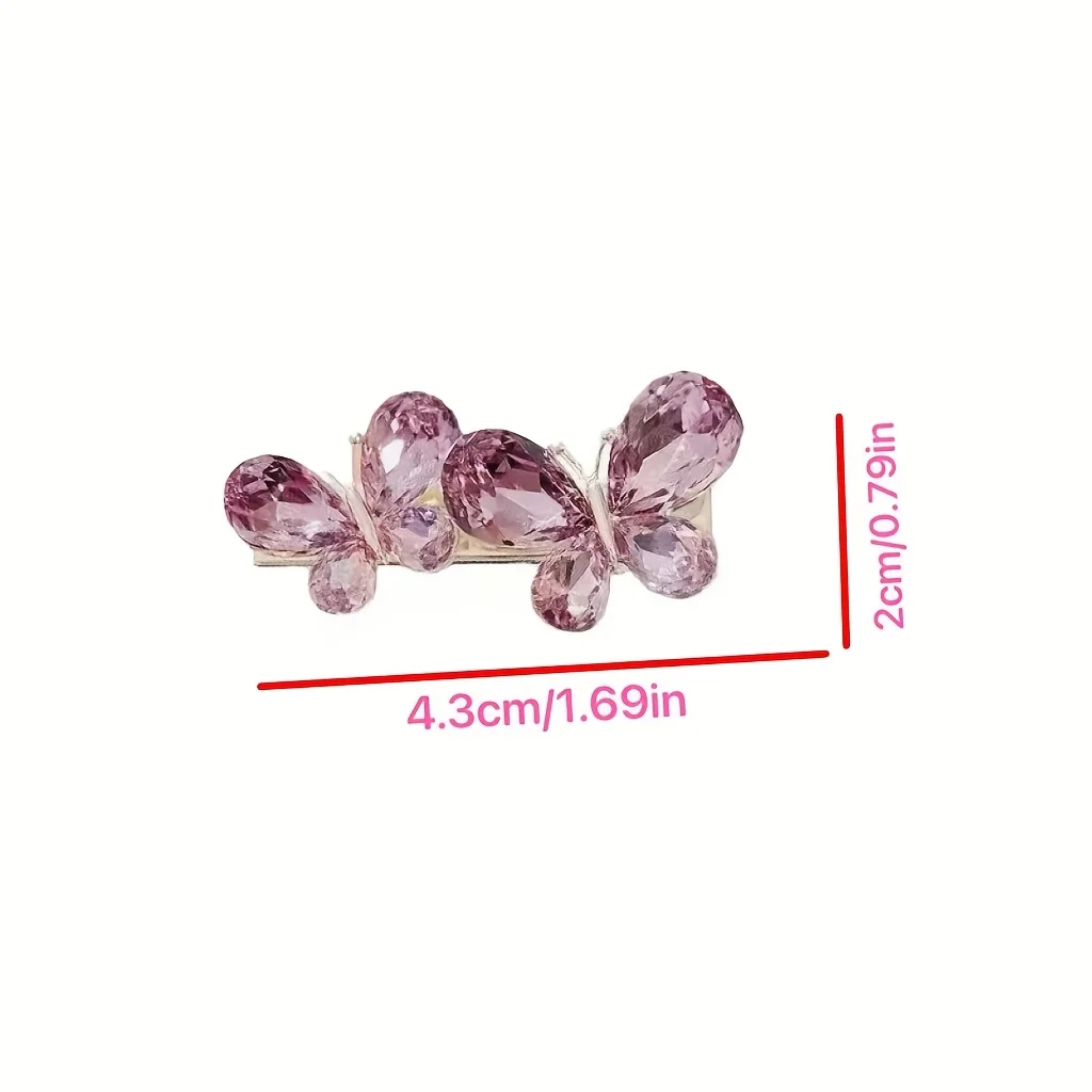 مجموعة مكونة من قطعتين من مشابك شعر على شكل فراشة الجمشت فائقة الجنية، ومشابك منقار البط، ومشابك الانفجارات الجانبية، ودبابيس شعر مدمجة رائعة، وأغطية الرأس، وهدايا العطلات، ومشابك شعر بسيطة، ومشابك شعر أنيقة وأنيقة