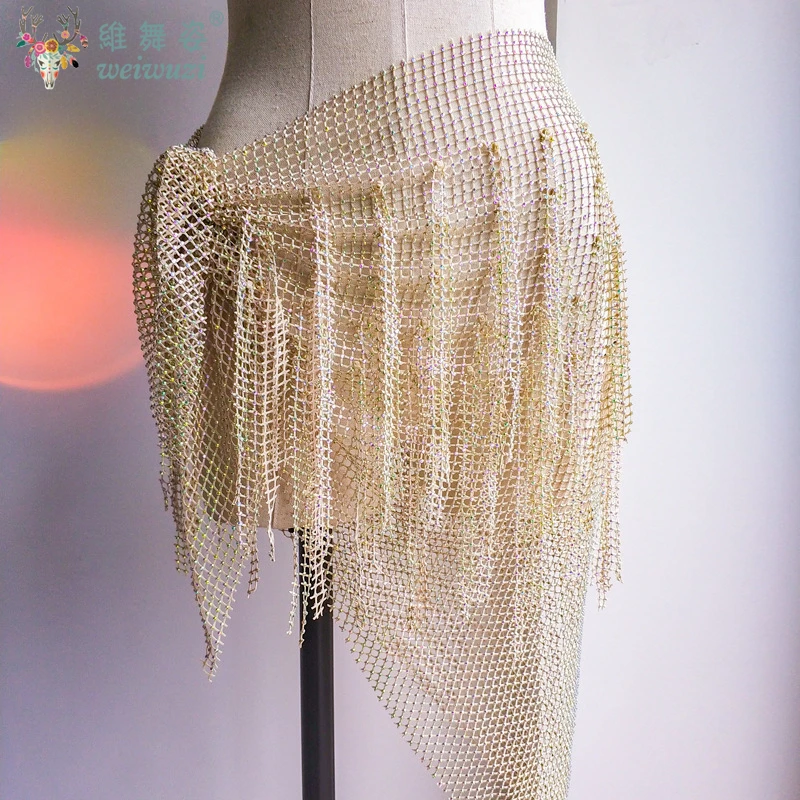 Belly Dance Waist Chain Diamond Hip Scarf New Multi Layered Tassel Belly Dancing Shining Diamond Costume Performance Belt - Image 3