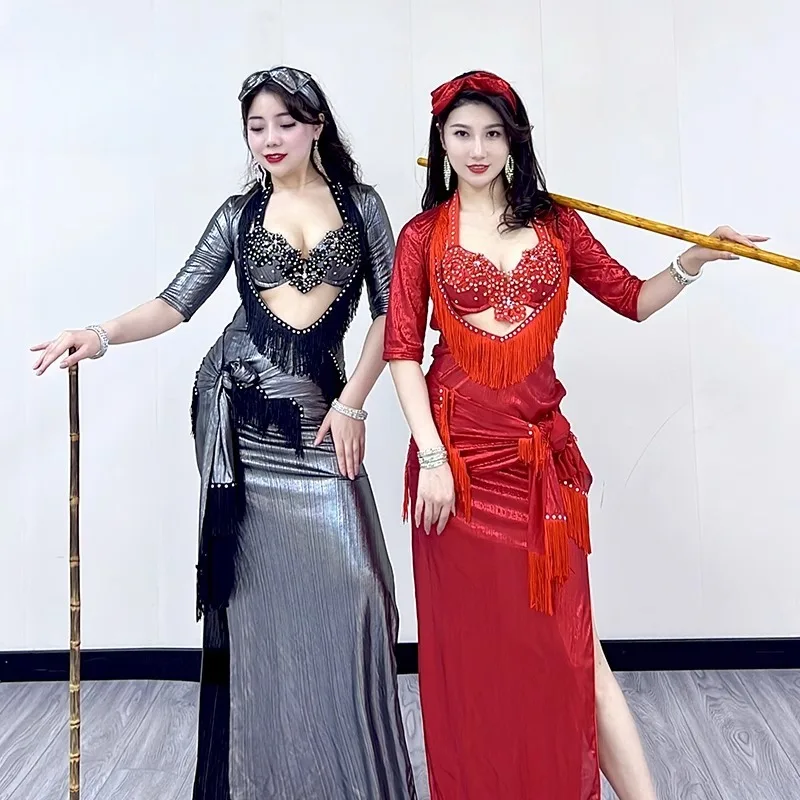 Customized Belly Dance Costume  Eastern Dance Dress Shaabi Folk Style Robe Performance Costume Heavy Industry Pure Handmade