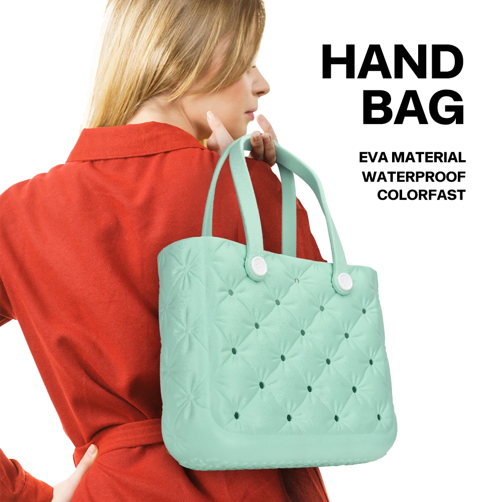 EVA candy colored outdoor handbag, practical, lightweight, fashionable, waterproof, suitable for beach, fitness