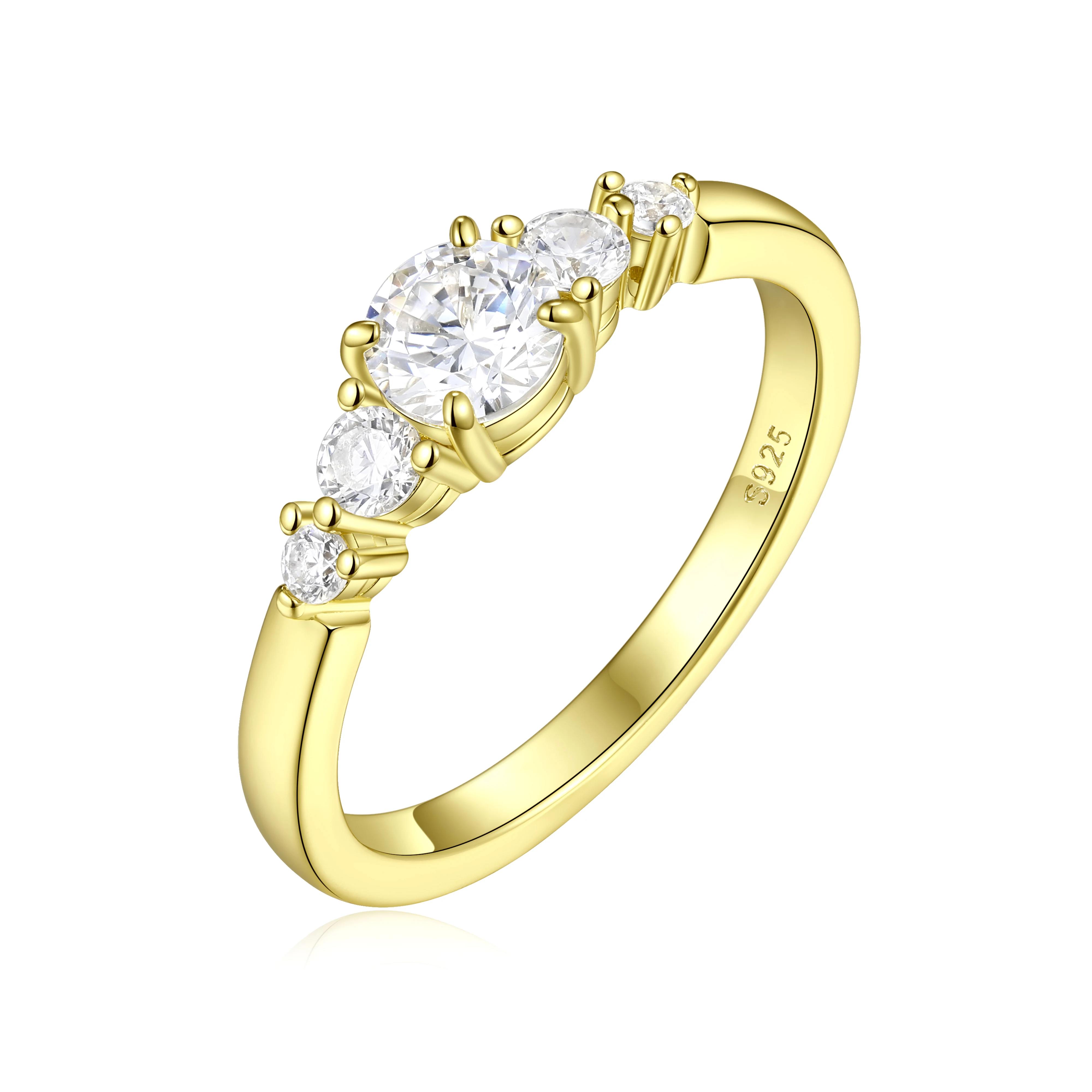 Sunstar مخصص 14K 18K مطلية بالذهب 925 فضة خواتم رائعة قطع الزركون حجر المألوف الزفاف الذكرى مجوهرات