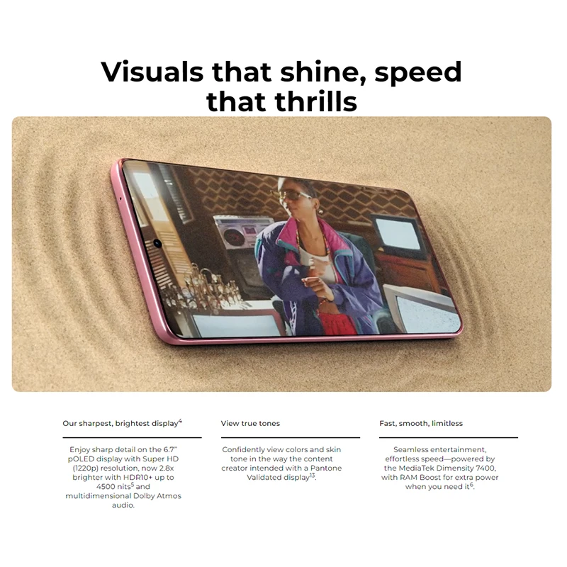 موتورولا إيدج 60 فيوجن 6.67 بوصة MediaTek Dimensity 7300 5200mAh Android 15 50MP 68W الإصدار العالمي