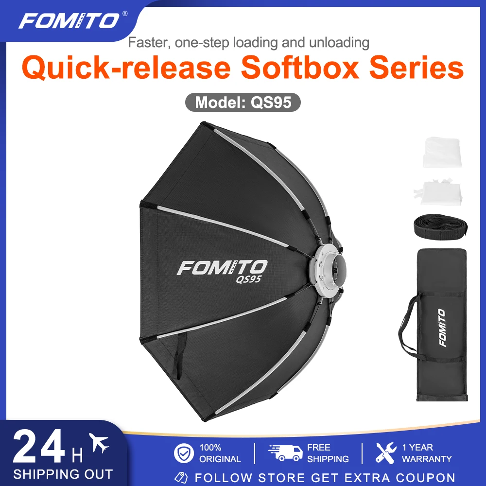 

FOMITO 95cm 120cm Softbox Octagon Umbrella Light Box For Godox SL-60W SL300R Speedlite Flash Light Photography Accessories