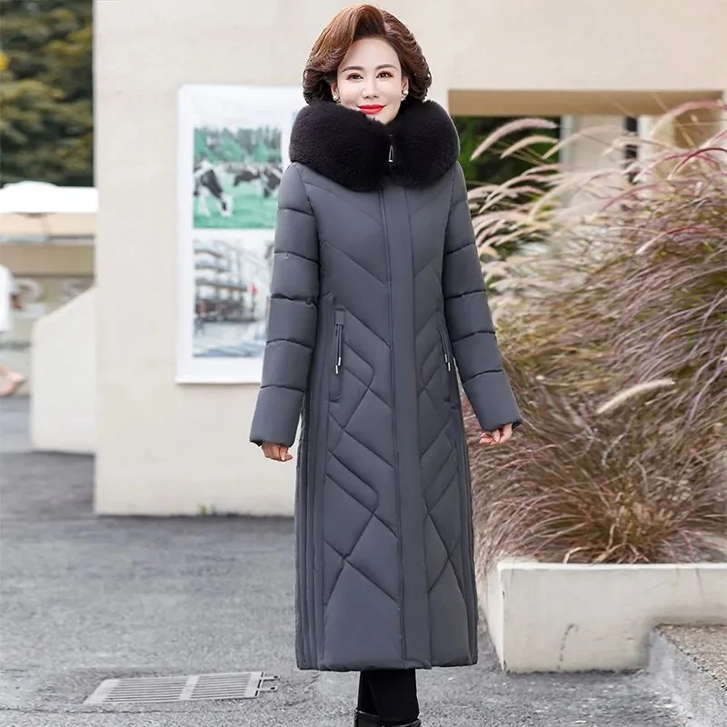 2025 nuovo inverno lungo Parka impermeabile piumino imbottito in cotone moda donna con cappuccio spesso caldo cappotto da neve capispalla femminile