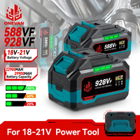 ONEVAN 21V Lithium Battery 928VF 29900mAh 588VF 22900mAh Capacity Indicator Rechargeable For Makita 18V Battery Pin Power Tool
