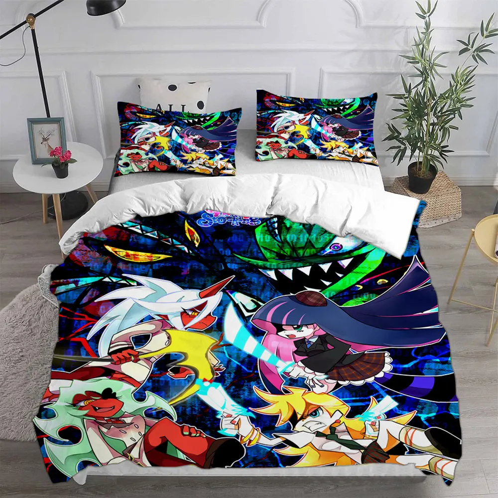 Cartoon Panty & Stocking with Garterbelt Bedding Set Single Twin Full Queen King Size Bed Set Adult Kid Bedroom Duvet cover Sets