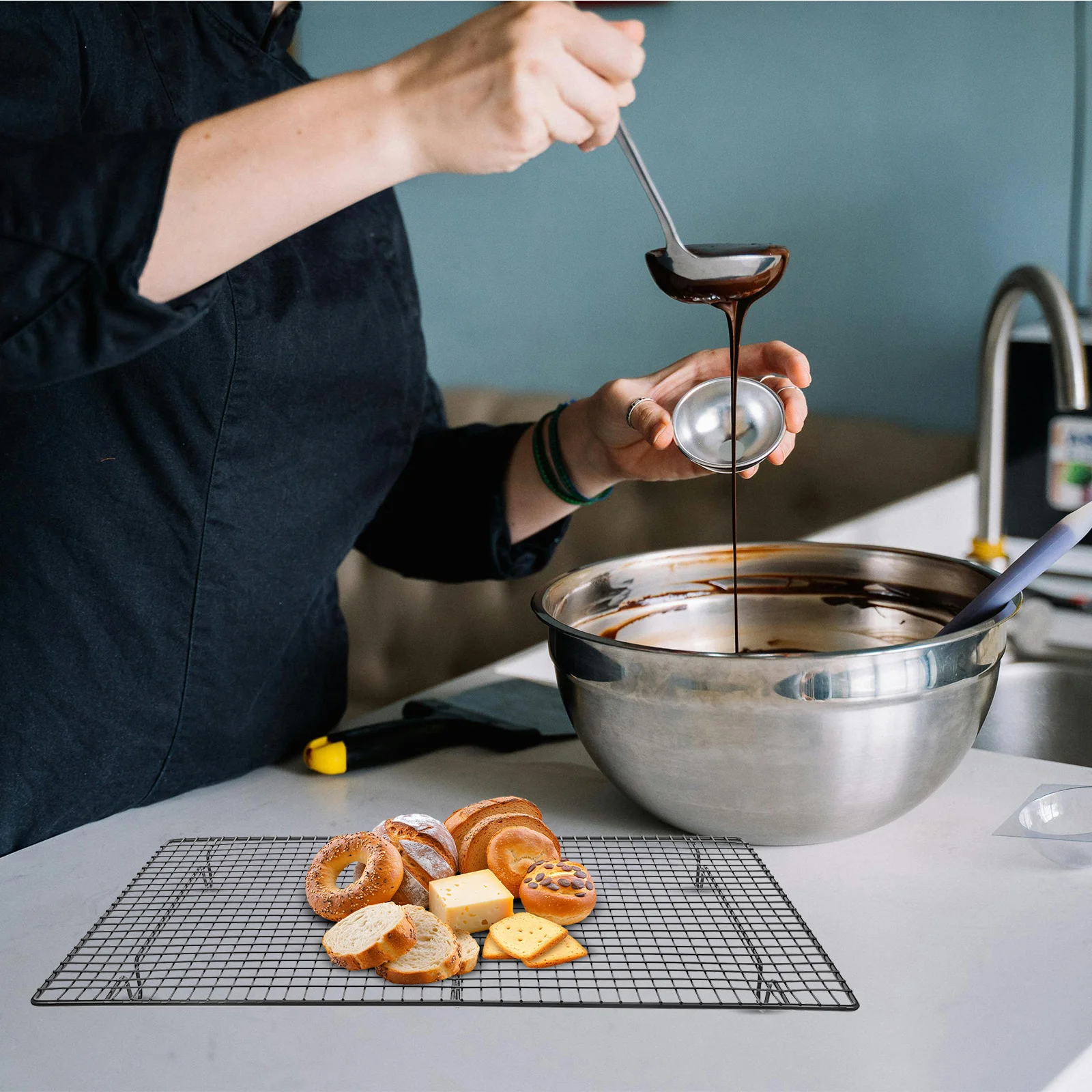 

Premium Cooling Rack Baking Roasting Large Heavy Duty Nonstick Practical Sturdy Dishwasher Safe Proper Circulation Cakes